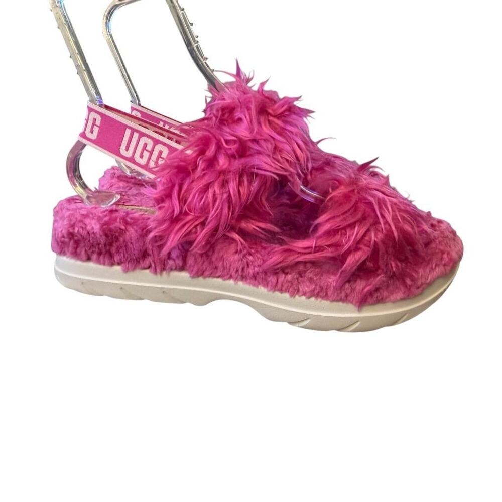 UGG Fluff Sugar Slingback Furry Sandal Women size 12